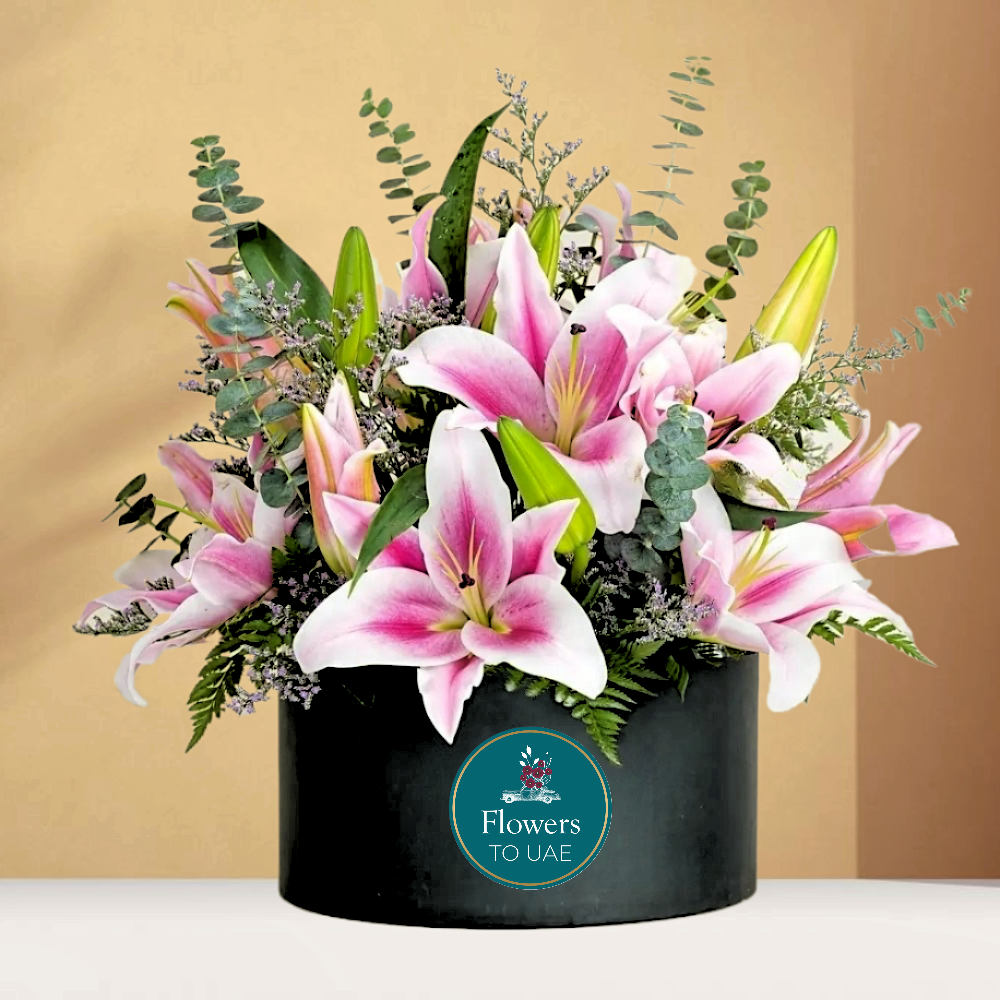 Pink Lilies In Box